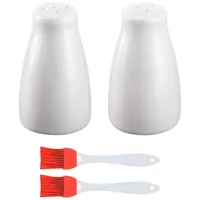 2 Stück Gewürzflaschen Und 2 Stück Silikon-Backpinsel, Gewürzflaschen, Küchenwerkzeuge, Küchenbedarf, Hochtemperaturbeständige Ölbürste, Geeignet Für Salz, Pfeffer, Zucker