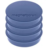 Magnetoplan Magnet Discofix Standard auf Blisterkarte, 4 Stück, dunkelblau