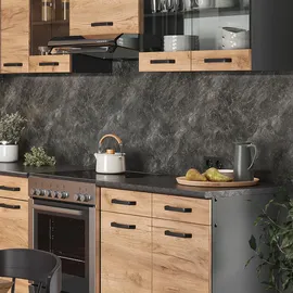 Vicco Winkelküche L-Form 267 x 167 cm Anthrazit/Goldkraft Eiche