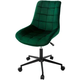 ML-Design Bürostuhl, Grün, Sitzfläche aus Samt, Metallgestell, Polsterstuhl mit Rückenlehne, höhenverstellbar, 360° Drehstuhl mit 5 Rollen,