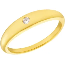 Fingerring »Classic«, mit Zirkonia (synth.), 91024624-54 gelbgoldfarben-kristallweiß + kristallweiß