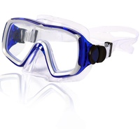 AQUAZON Taucherbrille NIZZA, Schnorchelbrille für Erwachsene Tempered Glas, Silikon blau