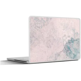 MuchoWow Laptop-Aufkleber Zement - Beton - Retro - Industriell - Weiß - Blau, (1tlg), Aufkleber Geeignet für Laptops, Schutz vor Kratzern, Sticker, 30x22 cm bunt Ø 37.04 cm x 30 cm x 22 cm
