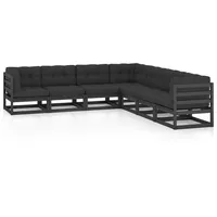 vidaXL 7-tlg Garten-Lounge-Set mit Kissen Massivholz Kiefer