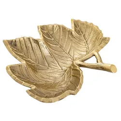 Amagohome Dekoschale Blatt Masterbox 18-teilig Schale Aluminium Leaf Blattschale : gold