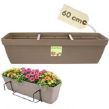 GarPet Blumenkasten 60 x 20 x 20 cm Taupe