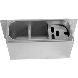 Chefgastro Spülbecken für Eisportionierer mit Wasseranschluss, Ablauf und Überlaufror HxBxT 15x33x12cm