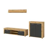 Möbel Kraft Wohnwand ¦ holzfarben ¦ Maße (cm): B: 255 H: 159 T: 35.0