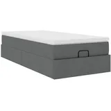 vidaXL Ottoman-Bett mit Matratze Dunkelgrau 100x200 cm Stoff