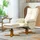 Homcom Relaxsessel mit Hocker Kunstleder 86 x 99 x 80 cm Cremeweiß