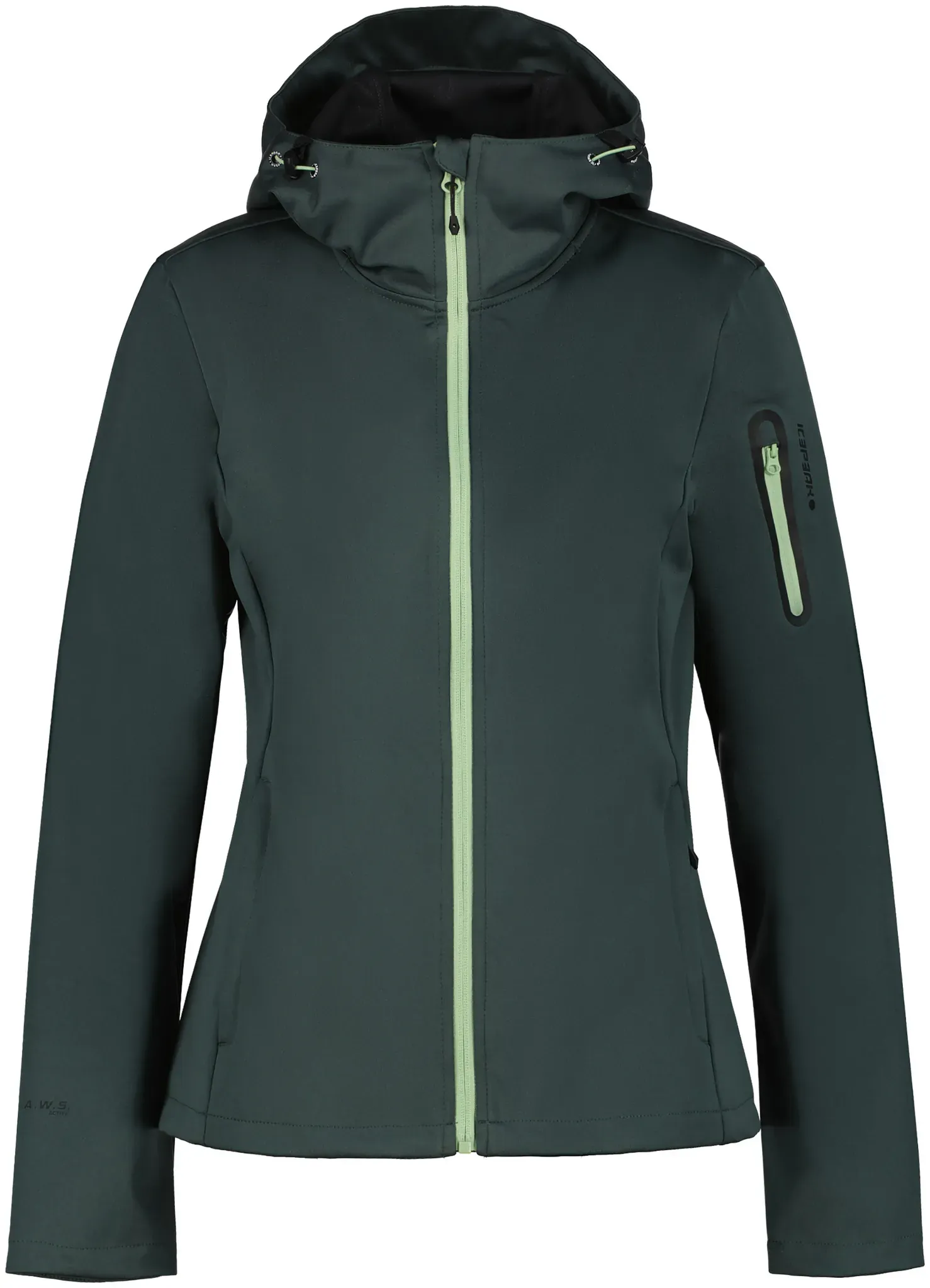 Softshelljacke ICEPEAK "D SOFTSHELLJACKE BRIDGEWATER" Gr. 42, grün (dark olive) Damen Jacken Sportjacken