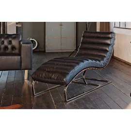 KAWOLA Relaxliege SIRY Polsterliege Leder schwarz