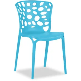 Homestyle4u Gartenstuhl, 4er Set in Blau, 2457