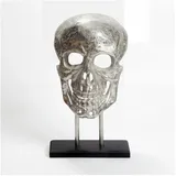 FineBuy FineBuy, Deko Figuren + Skulpturen, Standdeko Totenkopf FB77842 Aluminium Silber