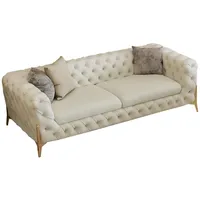 Xlmoebel Sofa 3-Sitzer Sofa mit Design, Polsterung aus Leder, Relax-Funktion, Hergestellt in Europa weiß