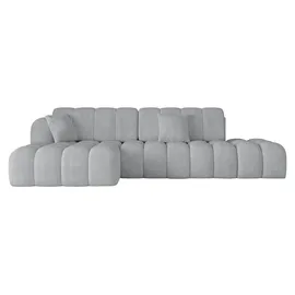 altdecor Ecksofa Olea-L2 Samt mit Schlaffunktion 3-Sitzer Grau