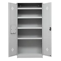 Gürkan Umweltschrank 107525 lichtgrau 92,0 x 42,0 x 195,0 cm, aufgebaut