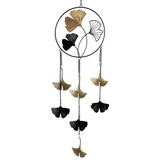 formano Deko Fensterhänger Girlande Ginko 60 cm Metall Mobile Fenster Dekoration Schwarzgold Ginkgo Blatt Motiv | Geschenkidee Hängedeko Wohnaccessoire