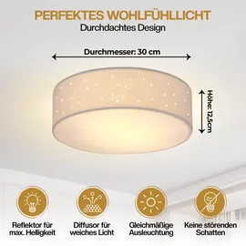 monzana Sternenhimmel 1-flg. rund weiß