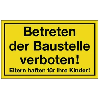 Nordwest Handel AG Hinweiszeichen Betreten der Baustelle verboten L400xB250mm gelb schwarz Ku.