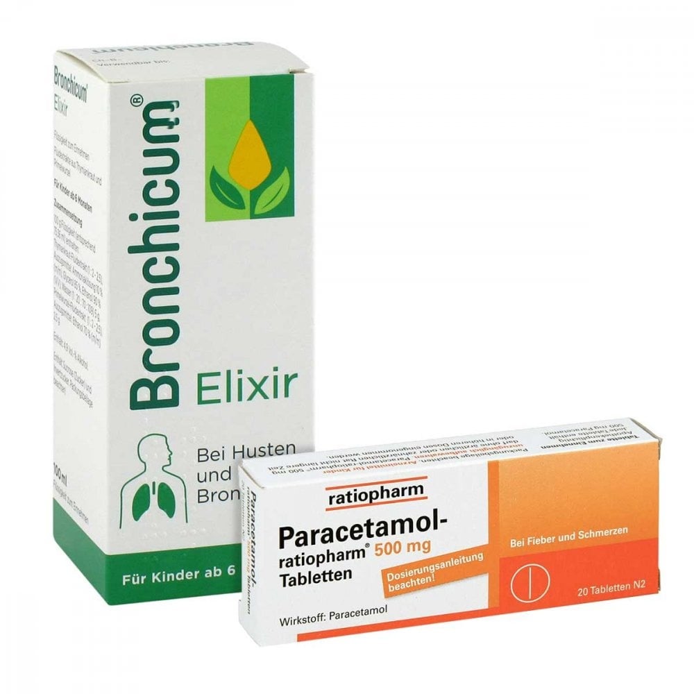 Erkältungsset Bronchicum und ratiopharm Paracetamol