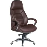 FineBuy Bürostuhl Chefsessel Echtleder Ergonomisch XXL Drehstuhl 120 kg Stuhl - Braun