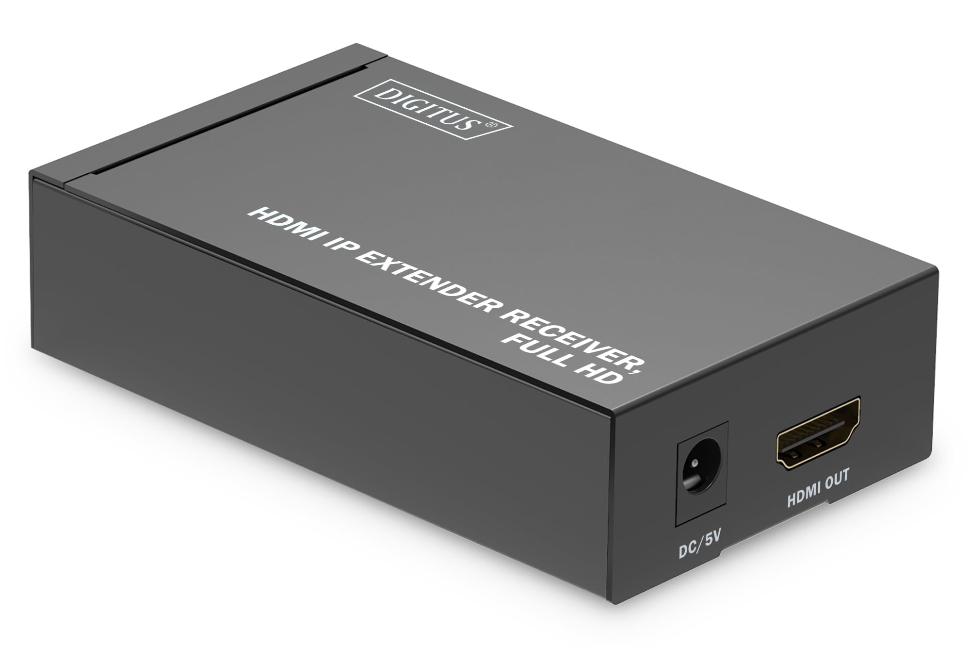 DIGITUS HDMI IP Extender Receiver, Full HD (1080p/60Hz), 120m Reichweite, Schwarz