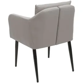 Mendler Einzelst�ck | 2er-Set Esszimmerstuhl HWC-H93, Küchenstuhl Lehnstuhl Stuhl ~ Kunstleder taupe-grau