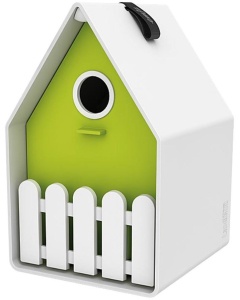 EMSA Landhaus Vogelhäuschen, Das ideale Zuhause für kleine Singvögel, Farbe: Weiß / Grün