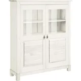 Home Affaire Highboard »Rauna«, Vitrine, Breite 111,6 cm, aus massiver Kiefer, weiß