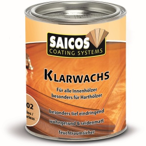 SAICOS Klarwachs, farblos, Spezialanstrich für Harthölzer und Holz in Feuchträumen, 750 ml - Dose