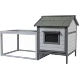 Wiltec Freilaufgehege Hasenstall 146 x 75 x 83 cm hellgrau