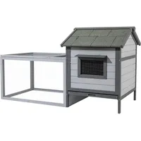 Wiltec Freilaufgehege Hasenstall 146 x 75 x 83 cm hellgrau