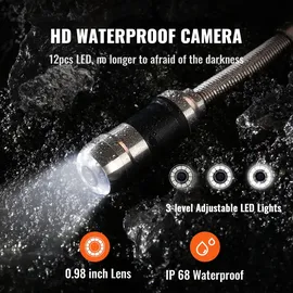 Vevor Kanalkamera 40 m 17,8 cm mit DVR-Funktion und 512-Hz-Ortung