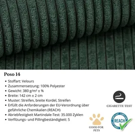 beautysofa | Ecksofa PARYS U - 390 cm, Ecksofas mit Schlaffunktion und Bettkasten, Modernes Schlafsofa in Grün - Grün