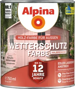 Alpina Holzschutz Wetterschutz-Farbe halbdeckend Blau