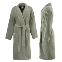 PandaHome Bademantel Damen und Herren aus 100% Baumwolle, Morgenmantel Frottee Kuschel, Saunamantel Warm und Kuschelig, Schnelltrocknend Weich Saugstark Bademäntel 400 g/m2 (Grün-Medium) - M