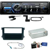 JVC KD-X561DBT DAB+ Bluetooth USB Einbauset für Golf 5 6 Passat 3C CC B7 Touran