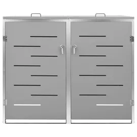 vidaXL Mülltonnenbox für 2 Tonnen 138 x 77,5 x 115,5 cm grau