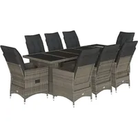 vidaXL Garten-Bistro-Set 9-tlg. Grau