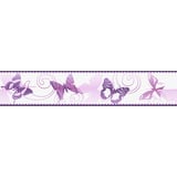 A.S. Création selbstklebende Bordüre Stick ups Schmetterlinge 5,00 m x 0,10 m lila Made in Germany 901224 9012-24