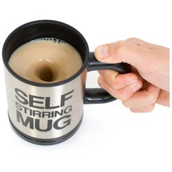 MAVURA Tasse Selbstrührende Tasse Selbstumrührender Edelstahl Becher Kaffeebecher Kaffeetasse Thermosbecher silberfarben