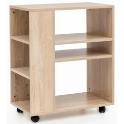 KADIMA DESIGN Regal WL5.695 Sonoma 60x35x75 cm Regalwagen mit Rollen Holz, Schmales Küchen-Regal, Telefontisch Rollwagen Modern, Bücher-Regal schmal Standcontainer