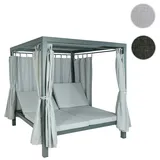 Mendler Lounge-Gartenliege HWC-J66, XL Sonnenliege Bali-Liege Doppelliege Outdoor-Bett Daybed, 10cm-Polster Olefin ~ grau