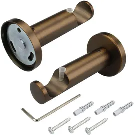 LIEDECO Gardinenstange LIEDECO "CELZYLIN01SG1L" Gr. 1, braun (bronzefarben), L:120cm Ø:25mm, Metall, Gardinenstangen, 1-läufig im Fixmaß Ø 25 mm
