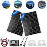 400W Solarpanel Kit 12V, Monokristalline Solarzellen, Hochwertiger Aluminiumrahmen, Effizientes PV-Modul für Balkonkraftwerk,Wohnmobil, Garten & Boot