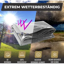 Rotfuchs Premium Abdeckplane 300 x 400 cm Grau