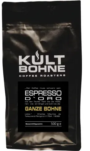 KULTBOHNE Kaffee Bohnen Espresso D'Oro