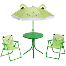 Koopmann International Kinder-Gartenmöbel-Set 4-teilig LEOPOLD, Grün Hellgrün Polyester Stahl