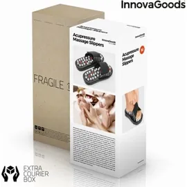 InnovaGoods InnovaGoods® Plantarfasziitis-Pantoffeln, Akupunktur-Pantoffeln, Massage-Pantoffeln, 41 Akupunkturpunkte, Klettverschluss, Hilft bei verschiedenen Beschwerden (Größe S)